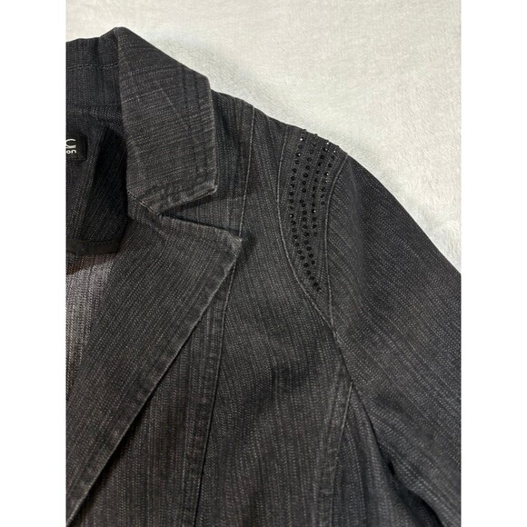 CONRAD C COLLECTION BLACK BUTTON UP STUDDED BLAZER JACKET SIZE 8 - Picture 12 of 12